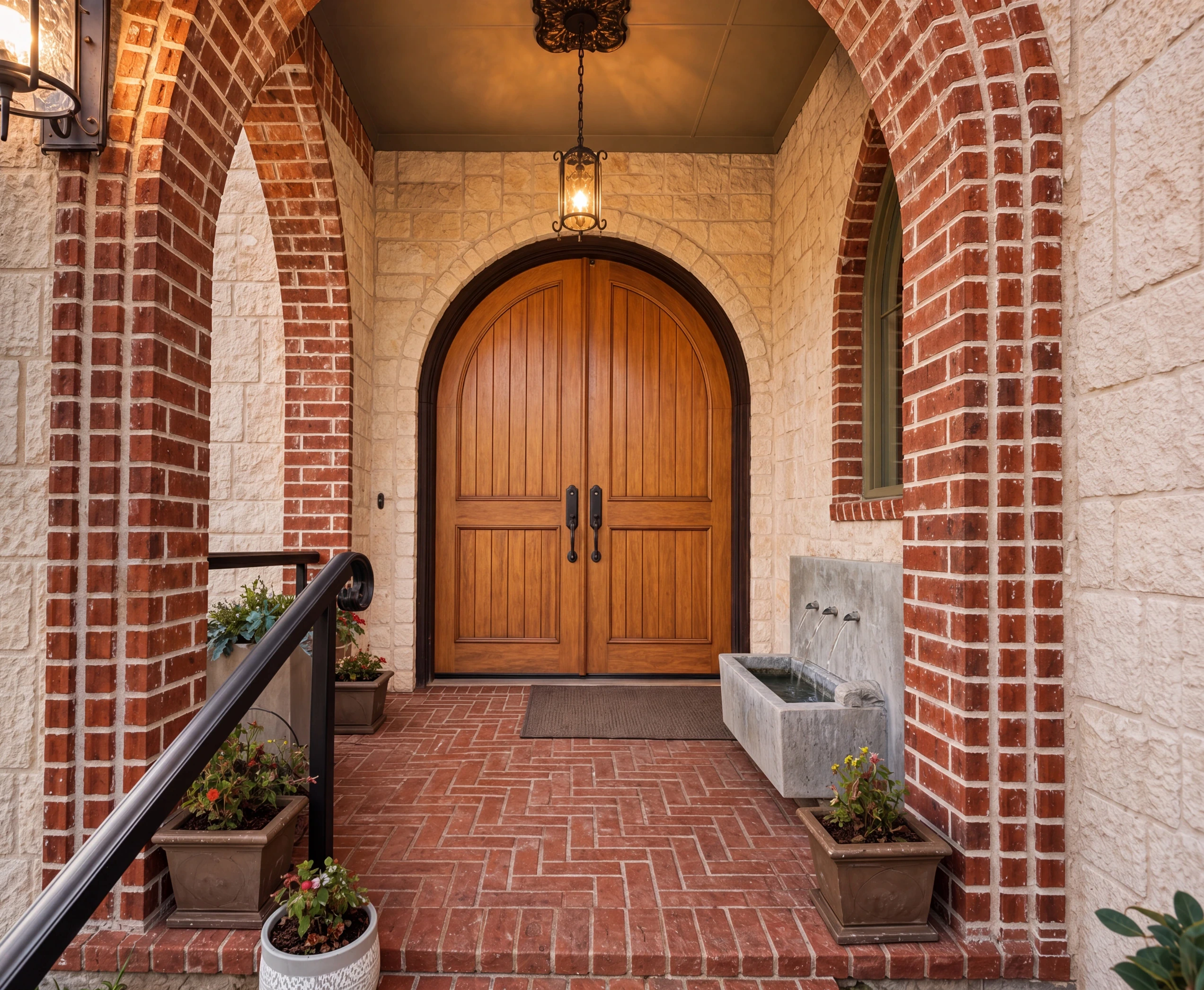 Front entrance at dusk
