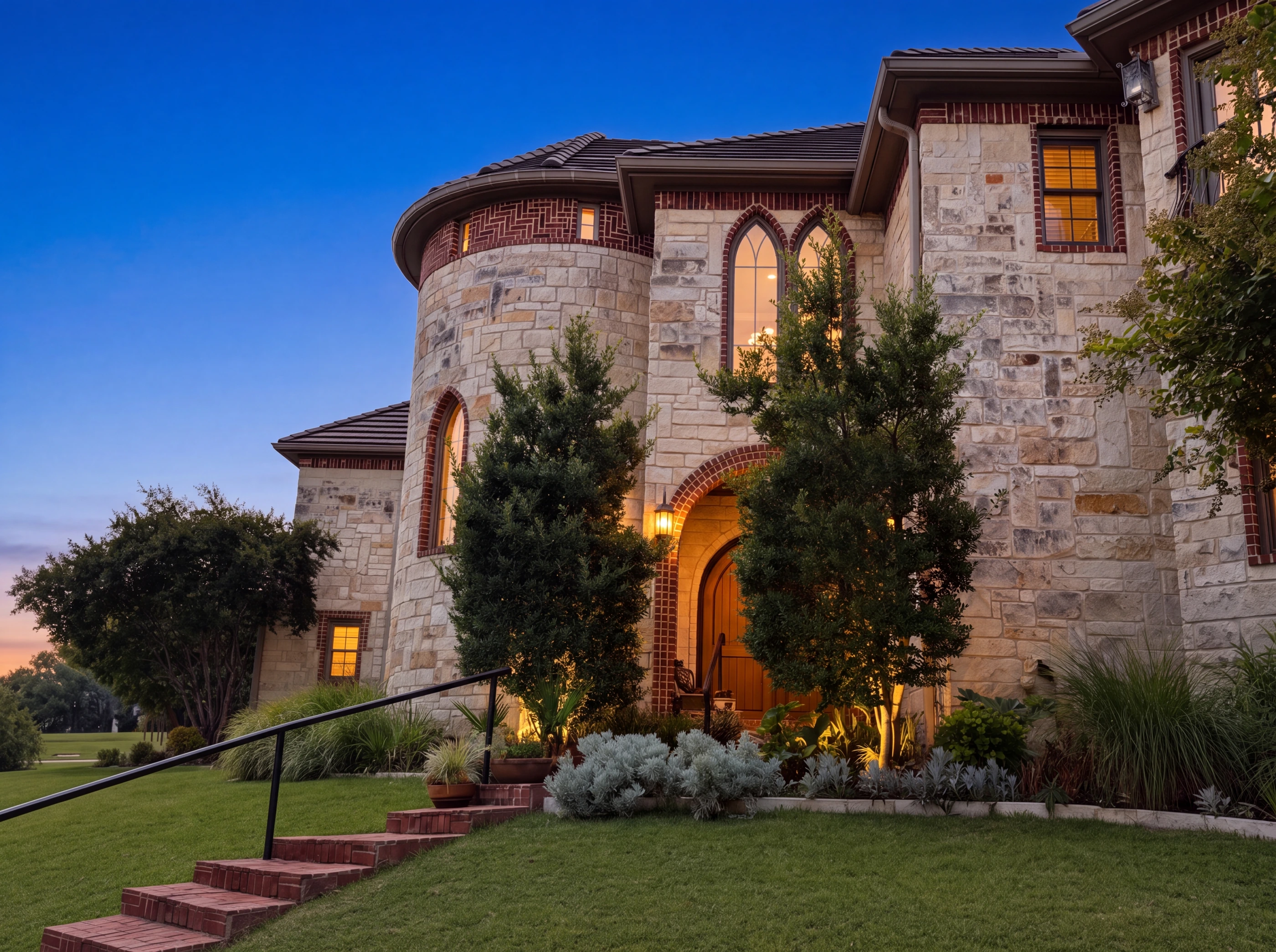 Side elevation with the greenbelt beyond